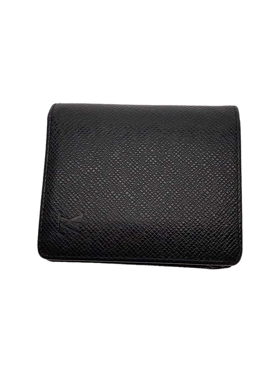 【中古】LOUIS VUITTON◆ポルト・フォイユ・マジェラン_タイガ_BLK/--/BLK/メンズ【服飾雑貨他】