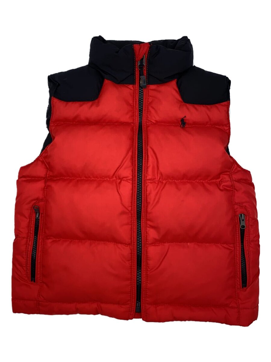 Rakuten - 【中古】POLO RALPH LAUREN◆ダウンベスト/95cm/ポリエステル/RED【キッズ】