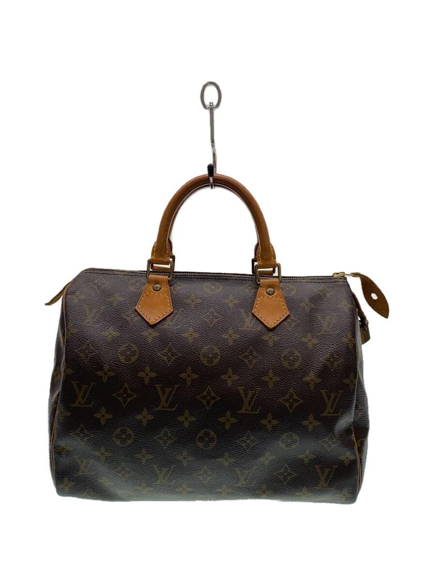 【中古】LOUIS VUITTON◆1)スピーディ30_モノグラム・キャンバス_BRW/PVC/BRW【バッグ】