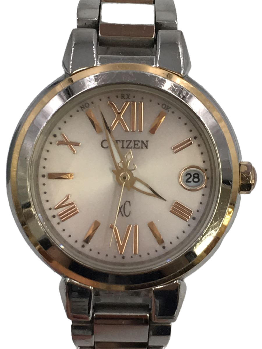 【中古】CITIZEN◆xC エコドライブ 電波ソーラー ピンク シルバー/XCB38-9133/小 ...