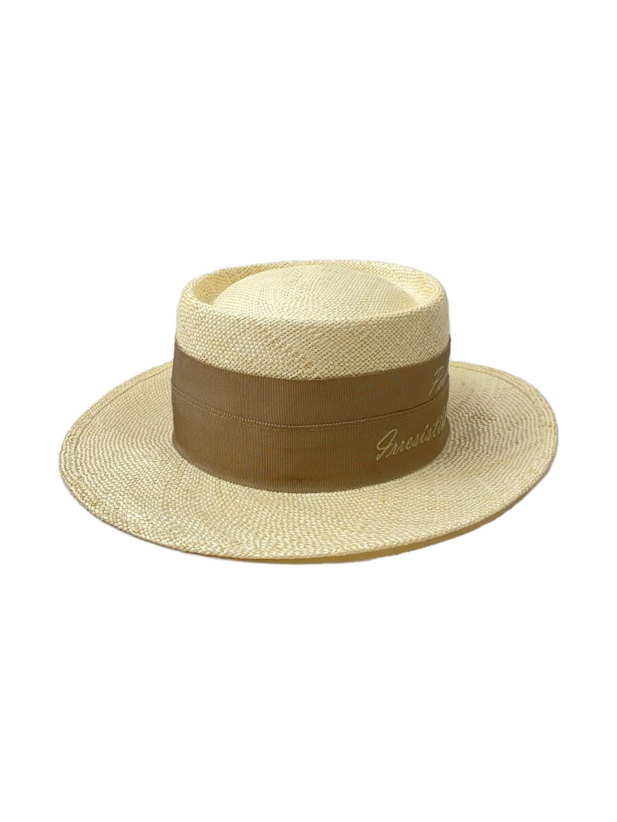 【中古】ハット/--/レディース/806-360121/chapeau d O/リボングレージュ/57cm/カンカン帽//【服飾雑貨他】