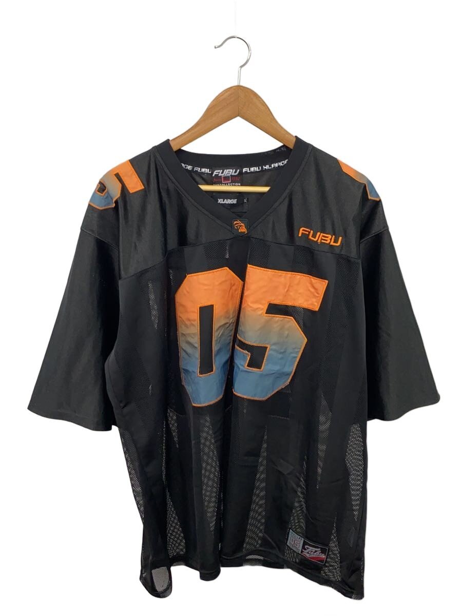 X-LARGE◆×FUBU BASEBALL SHIRT/Tシャツ/XL/ポリエステル/BLK/無地