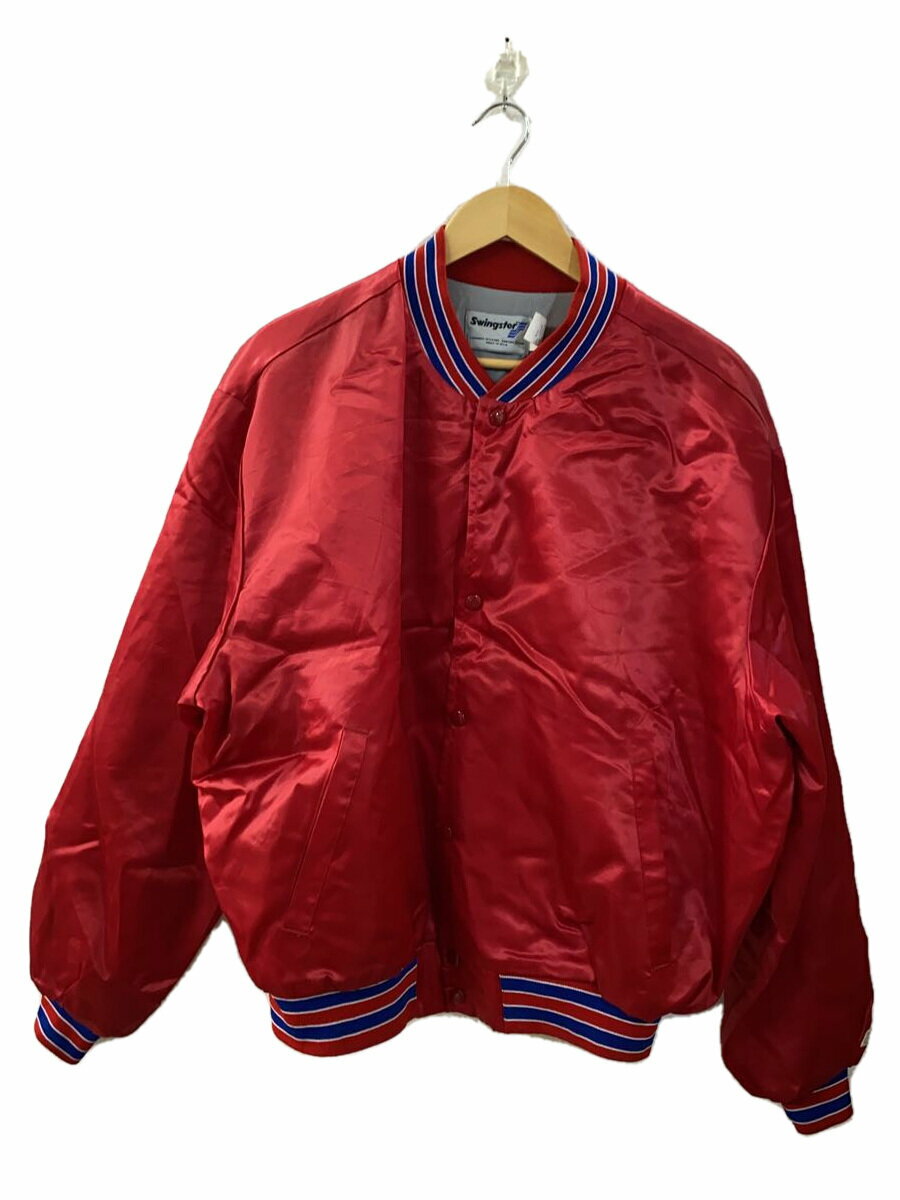 【中古】Swingster◆80-90s/USA製/スタジャン/XXL/ナイロン/RED【メンズウェア】
