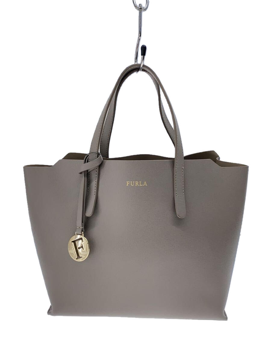 【中古】FURLA◆ハンドバッグ/--/GRY【バッグ】