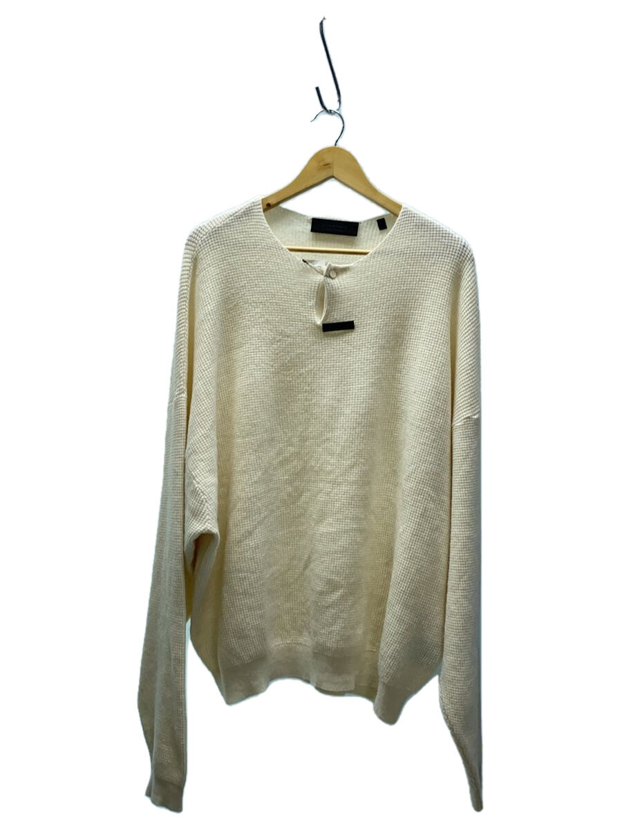 【中古】ESSENTIALS◆WAFFLE HENLEY SWEATER/ニット・セーター(薄手)/M/ポリエステル/BEG//【メンズウェア】