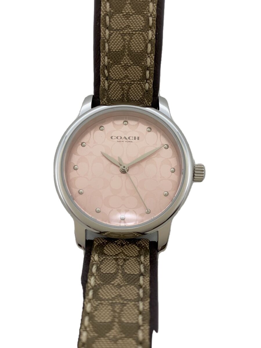 B, C, D, G, J, L, S, T, Z - 【中古】COACH◆腕時計/アナログ/PNK/BRW/CA.113.7.14.1531【服飾雑貨他】