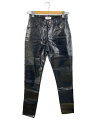 【中古】CELINE◆パテントレザー/エナメルスキニーパンツ/27/コットン/BLK/無地【レディースウェア】