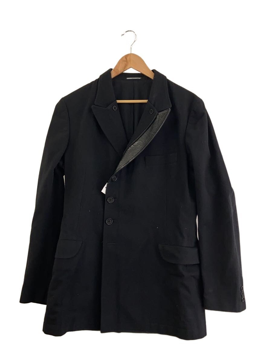 美品　ヨウジヤマモト　02AW ウールツイル　レザー切替　ジャケット 2337761760620-01.jpg