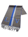 【中古】LOUIS VUITTON◆エシャルプLVシティ/マフラー/ウール/GRY/メンズ/M70256【服飾雑貨他】