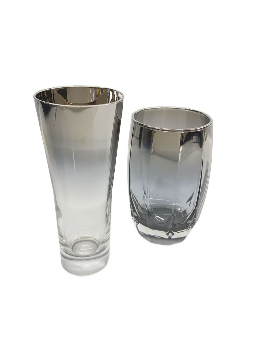 【中古】PROGRESS◆グラス/2点セット/チタン&ガラス/ゼニス マリアージュ シルバー/【キッチン用品】