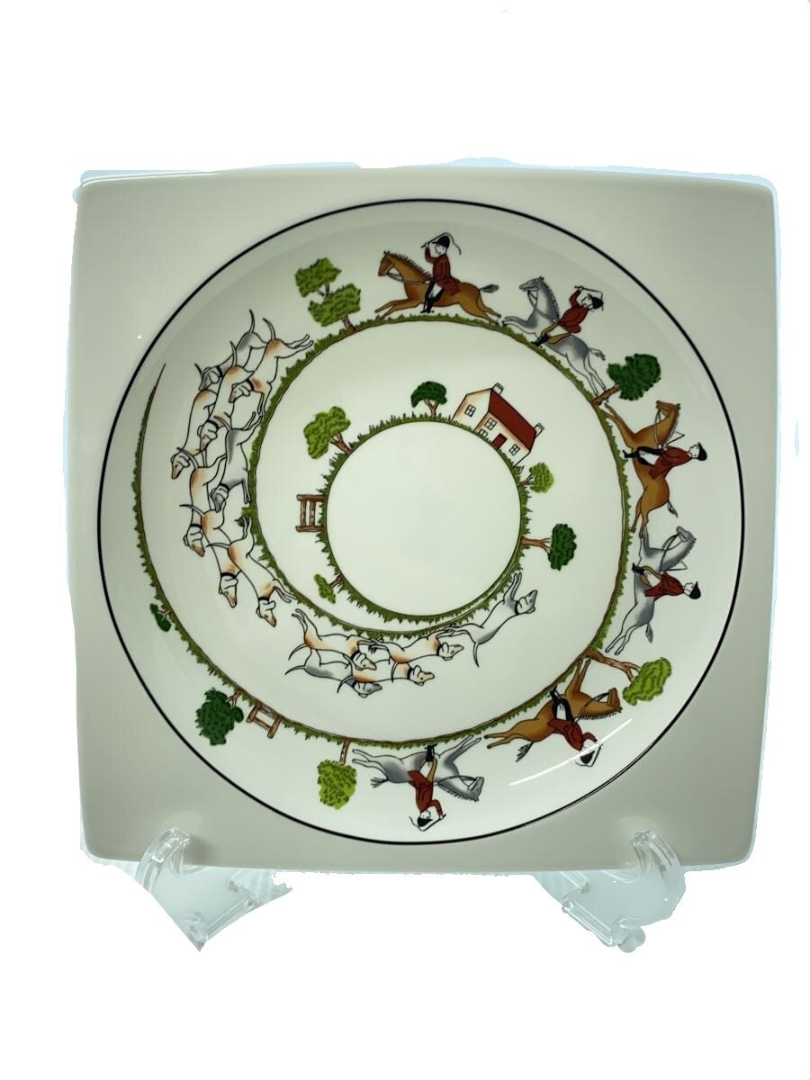 【中古】WEDGWOOD◆スクエアプレート/HUNTING SCENES//【キッチン用品】
