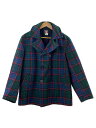 【中古】JOHNSON WOOLEN MILLS◆ピーコー/ウール/マルチカラー/チェック【メンズウェア】