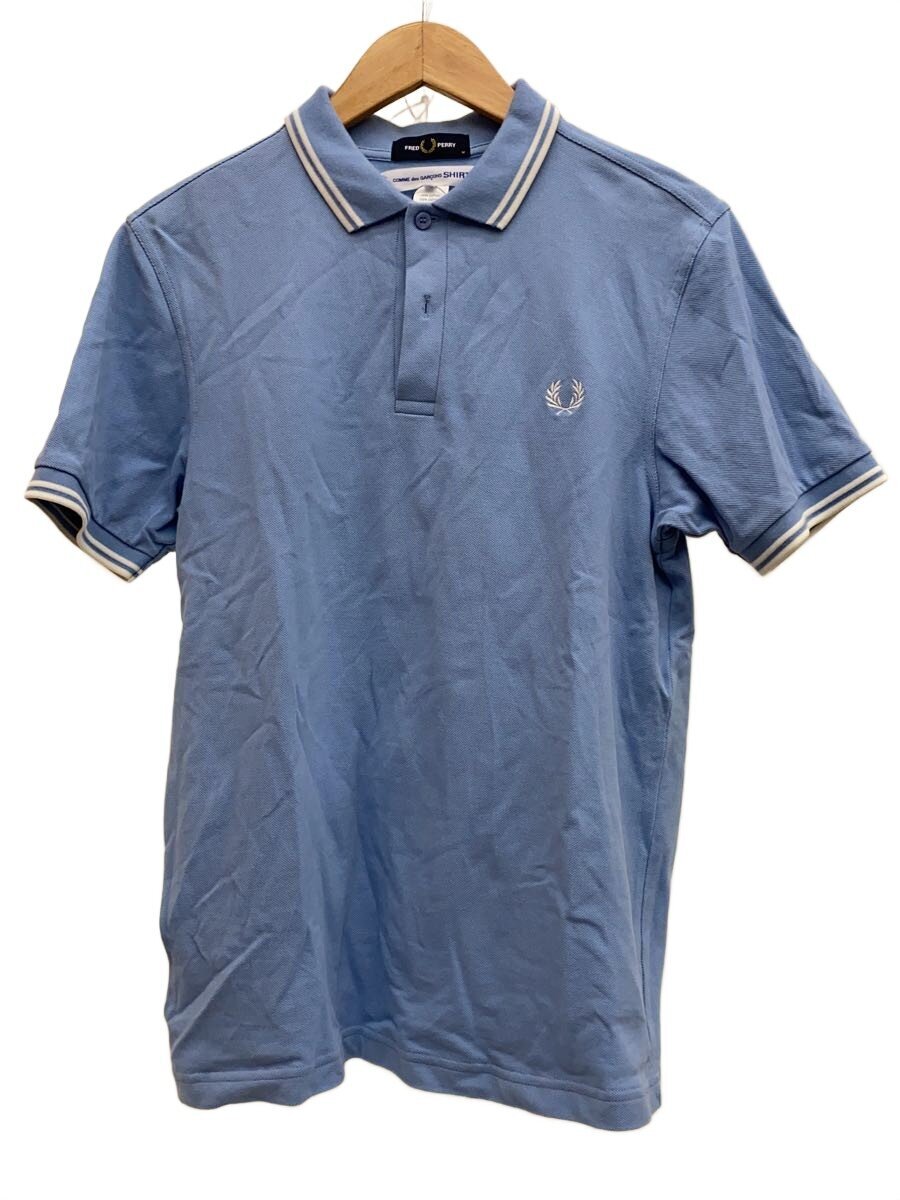 【中古】COMME des GARCONS◆ポロシャツ/M/コットン/BLU/FO-T502【メンズウェア】