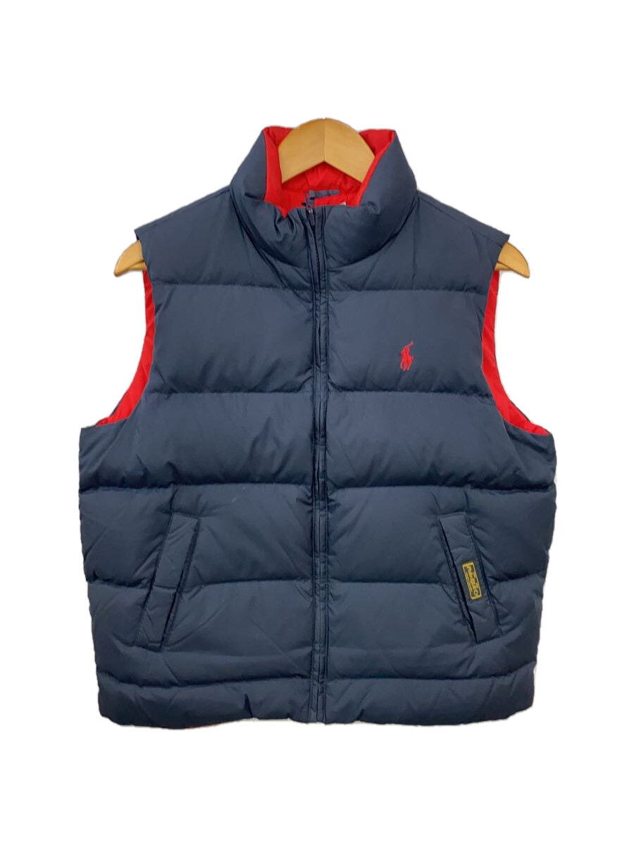 【中古】POLO RALPH LAUREN◆ダウンジャケット/L/ポリエステル/NVY/無地【メンズウェア】