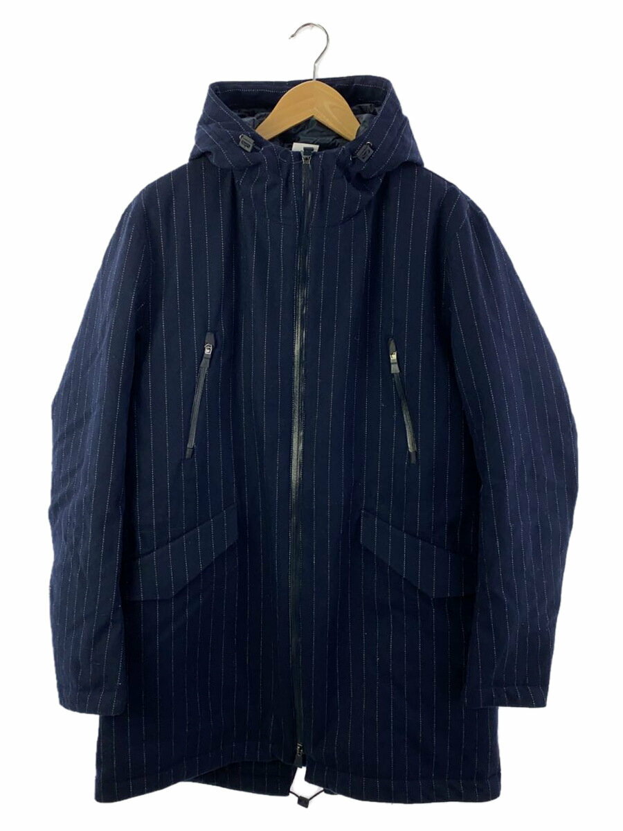 【中古】HERNO◆コート/50/ウール/NVY/ストライプ/PI166UL-33293-9201【メンズウェア】