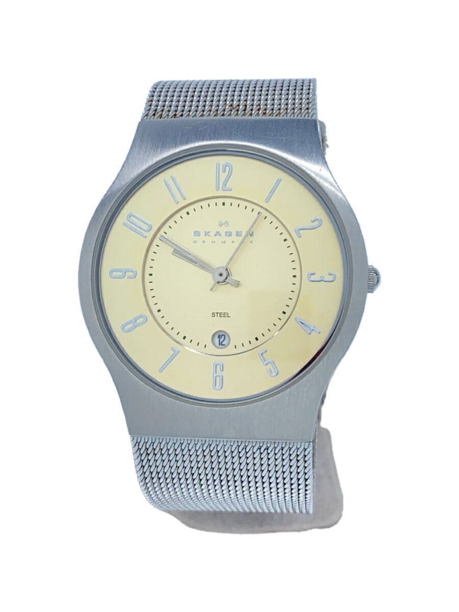 【中古】SKAGEN◆クォーツ腕時計/アナログ/SLV/233MSS【服飾雑貨他】