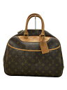 【中古】LOUIS VUITTON◆2)ボーリング・ヴァニティ(ドーヴィル)_モノグラム・キャンバス_BRW/PVC/BRW【バッグ】