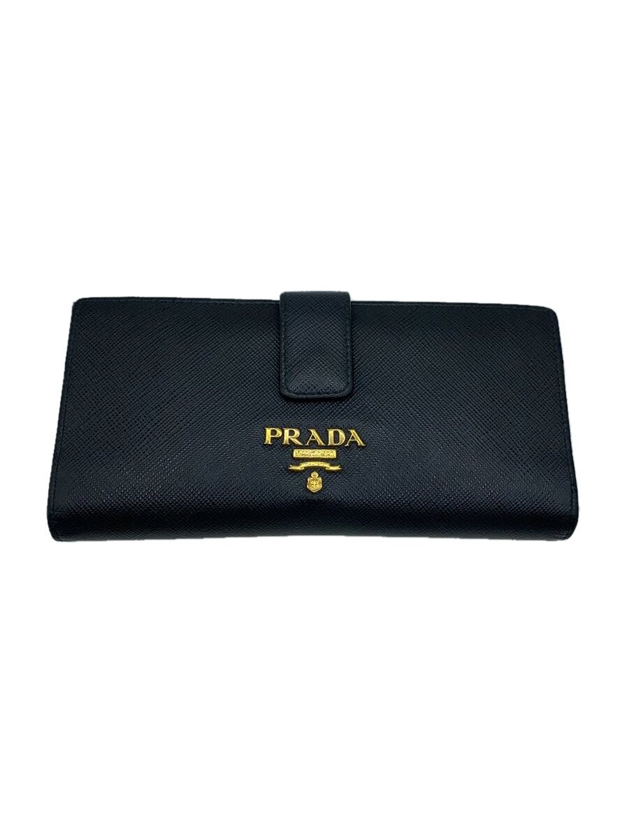 【中古】PRADA◆長財布/レザー/BLK/レディース/1MV025【服飾雑貨他】