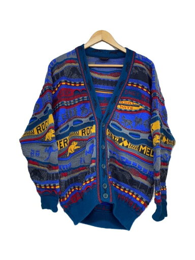 【中古】HYSPORT◆オーストラリア製/3Dニットカーディガン/M/ウール/マルチカラー/無地【メンズウェア】 【中古】HYSPORT◆オーストラリア製/3Dニットカーディガン/M/ウール/マルチカラー/無地【メンズウェア】