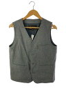 【中古】CALEE◆ジレベスト/M/ウール/GRY/チェック【メンズウェア】