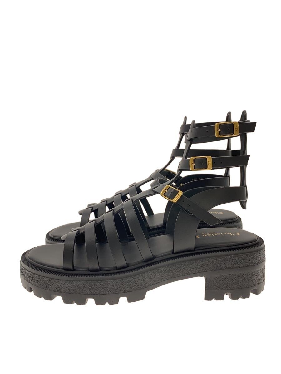 Rakuten - 【中古】Christian Dior◆DIOR BAY/グルカサンダル/38/BLK/レザー【シューズ】