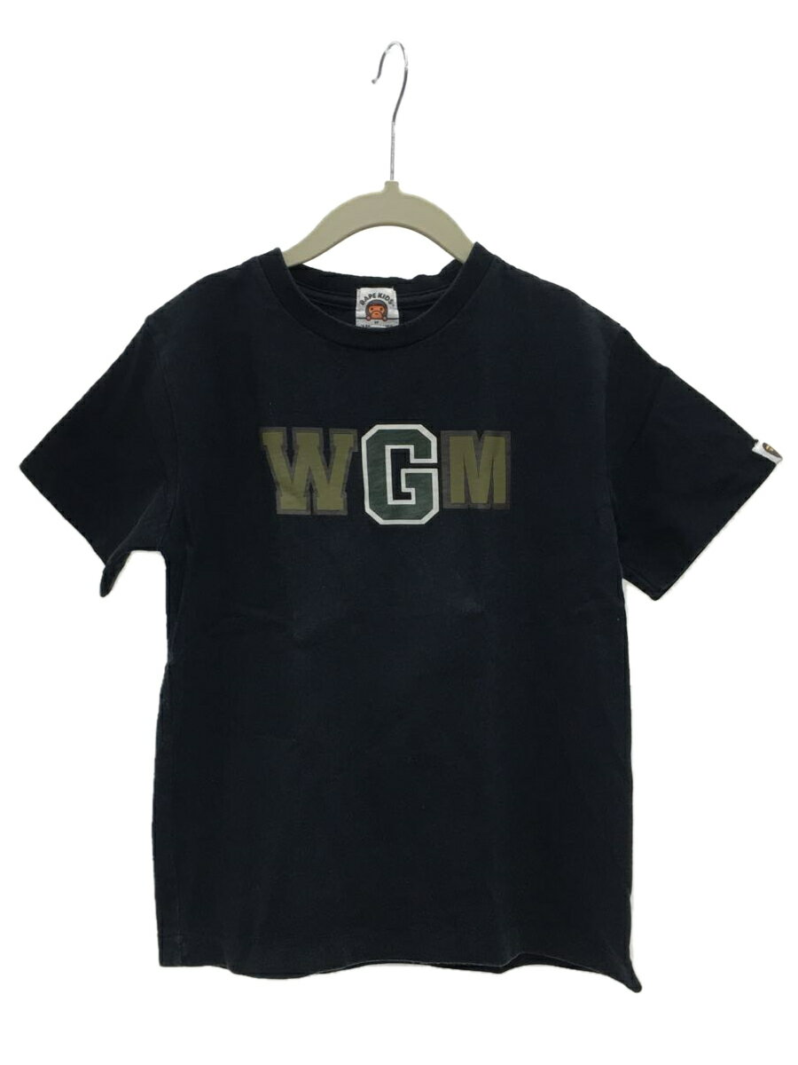 【中古】BAPE KIDS Tシャツ/130cm/コットン/BLK/無地/002REF303605X【キッズ】