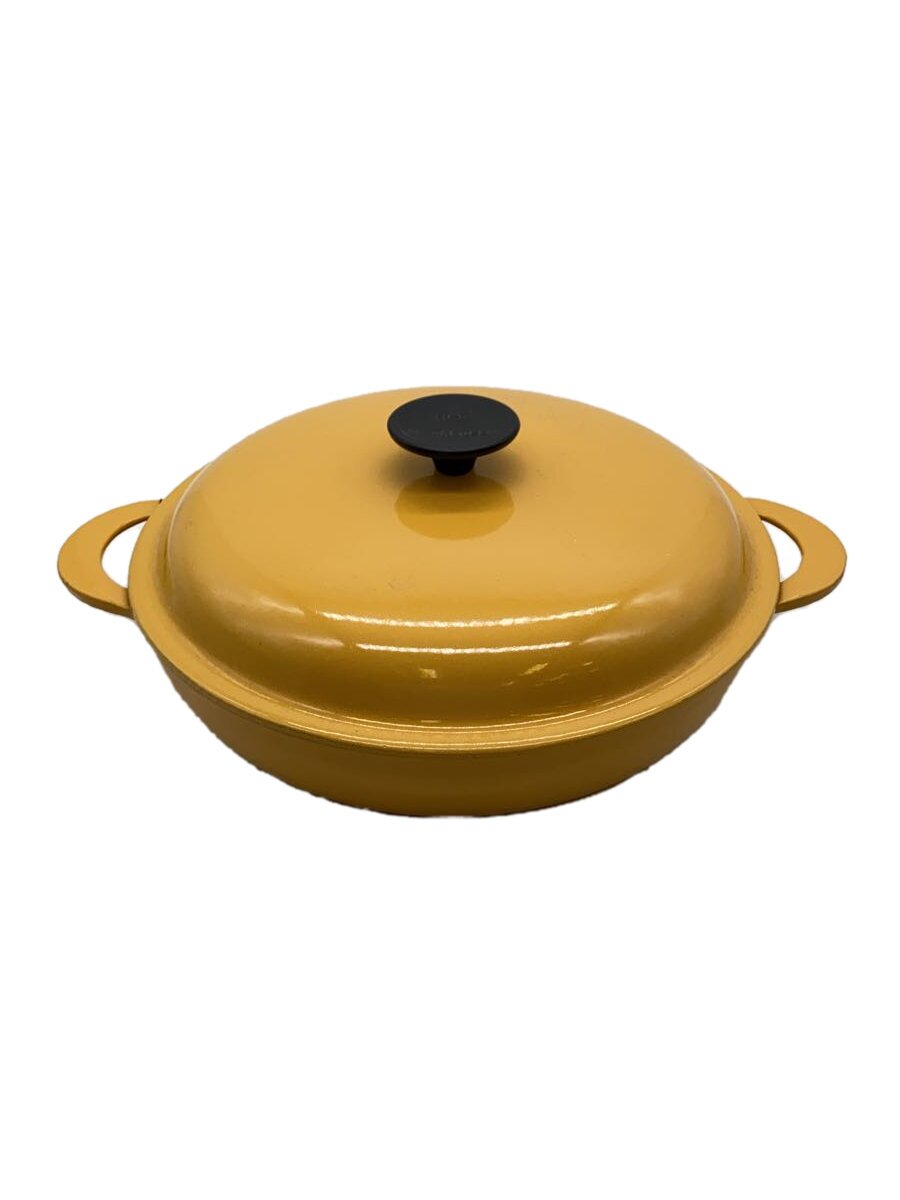【中古】LE CREUSET◆鍋/サイズ:26cm/YLW【キッチン用品】
