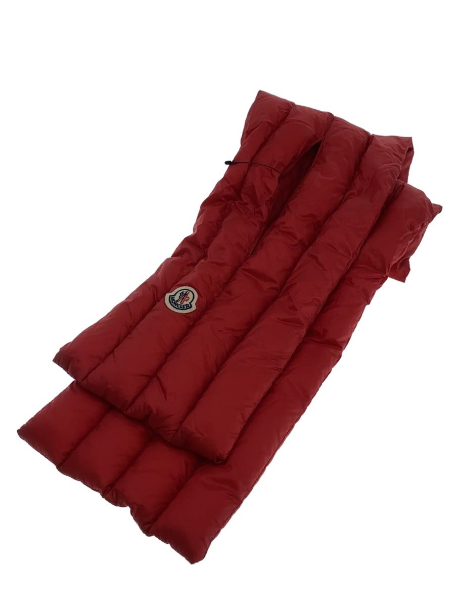 【中古】MONCLER◆マフラー/ナイロン/RED/レディース/D10930018100 53048/グースダウン【服飾雑貨他】