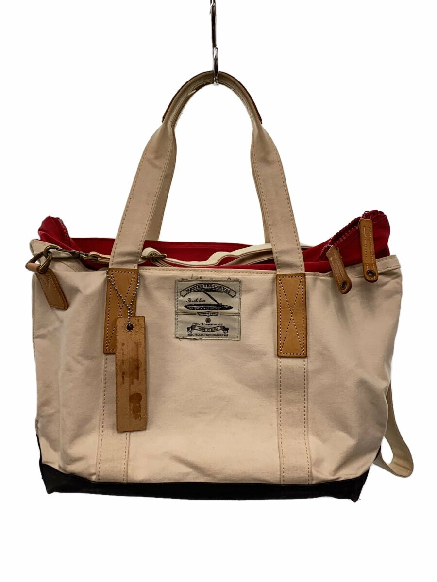 【中古】MASTERPIECE◆トートバッグ/コットン/RED/無地/24051【バッグ】