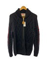 【中古】HYSTERIC GLAMOUR◆ショールカラー/カウチンニット/カナダ製/カーディガン(厚手)/M/ウール/BLK/02183ND04//【メンズウェ...