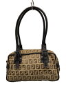 【中古】FENDI◆ズッカ/ミニボストンバッグ/キャンバス/ブラウン/総柄//【バッグ】