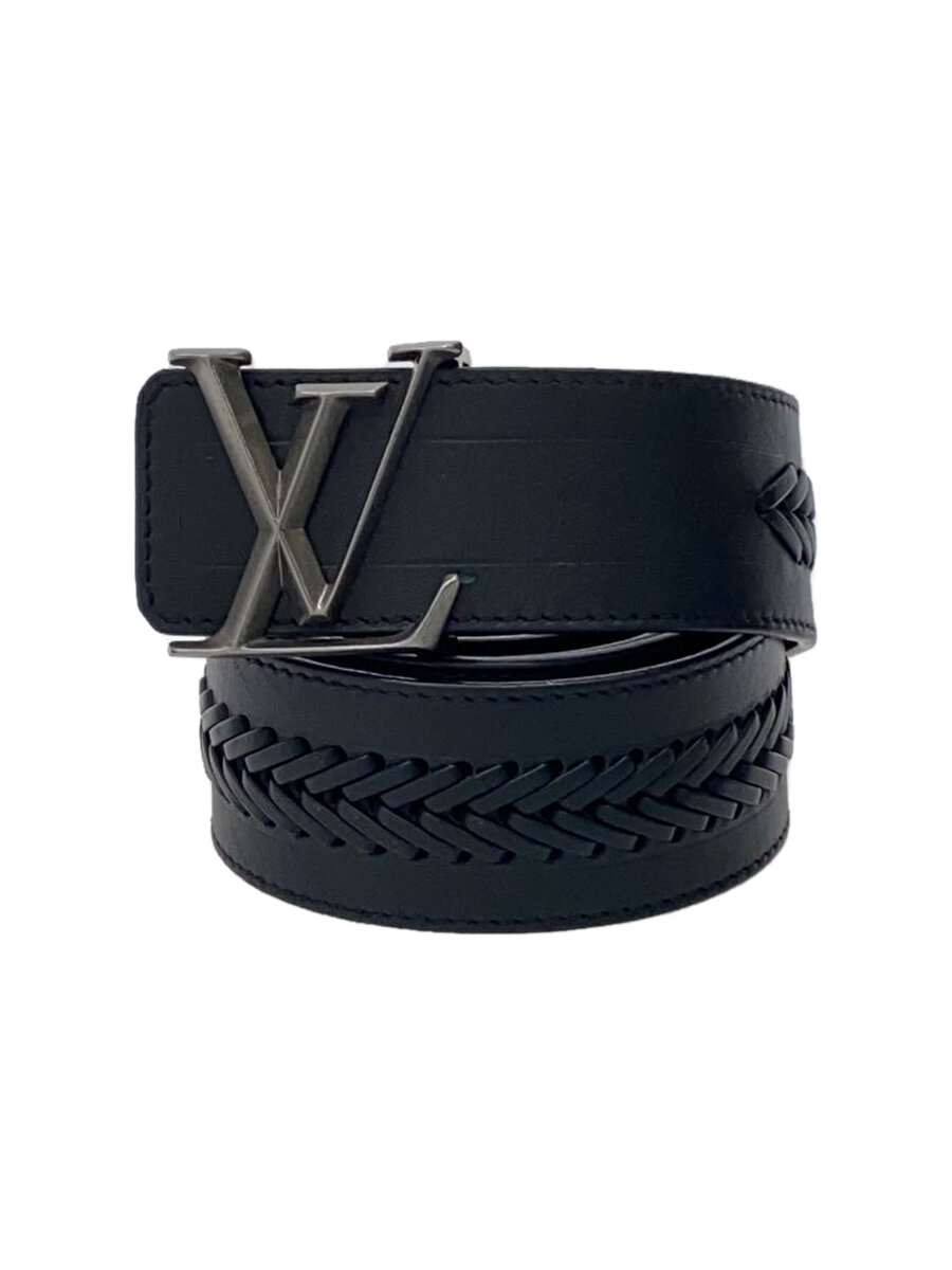 LOUIS VUITTON◆サンチュール・LVイニシアル40MMピラミッド_BLK/牛革/BLK/メンズ//
