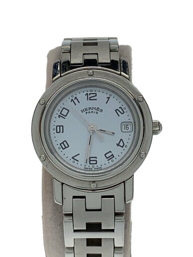【中古】HERMES◆クォーツ腕時計/アナログ/ステンレス/WHT/SLV/クリッパー/CL4.210【服飾雑貨他】 【中古】HERMES◆クォーツ腕時計/アナログ/ステンレス/WHT/SLV/クリッパー/CL4.210【服飾雑貨他】