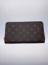 【中古】LOUIS VUITTON◆ジッピー・オーガナイザー_モノグラム・キャンバス_BRW/PVC/GRY/総柄/メンズ【服飾雑貨他】