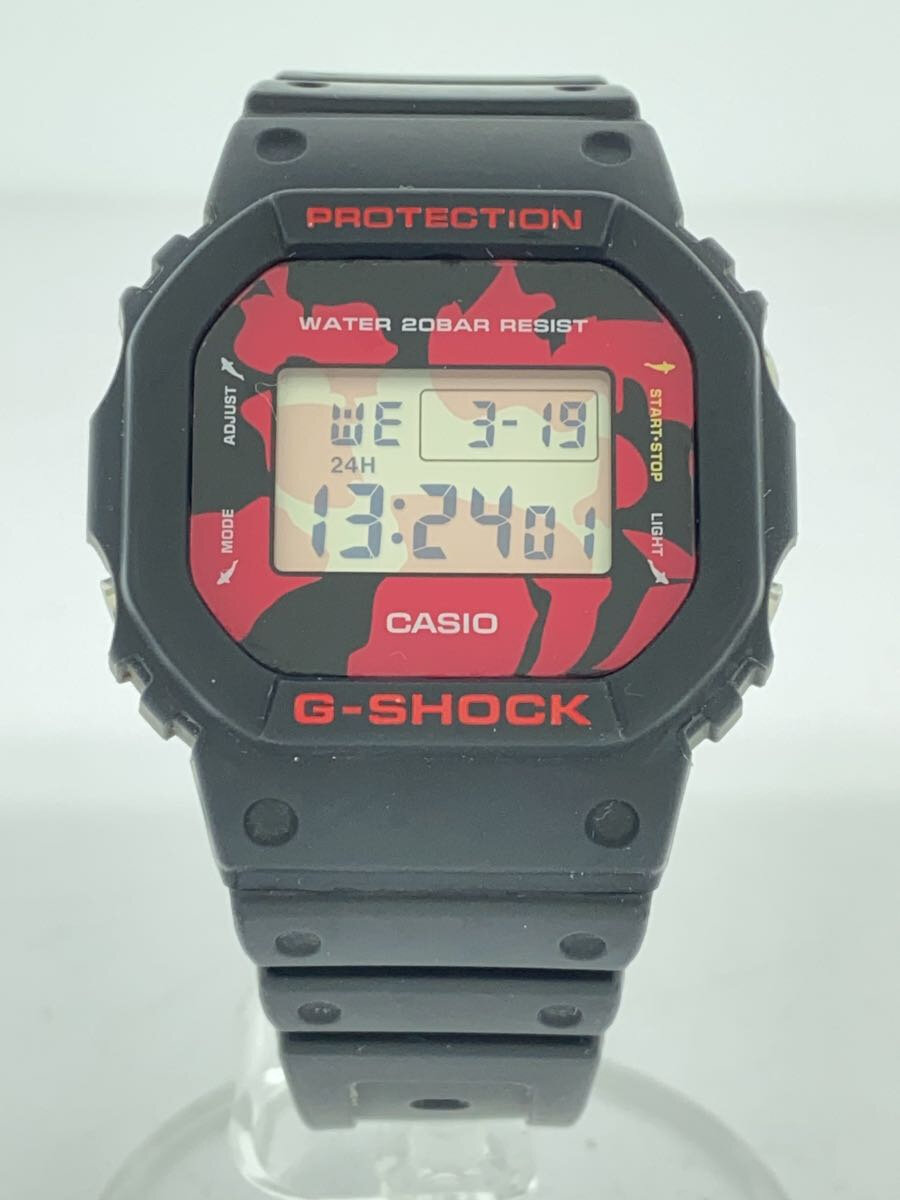 【中古】CASIO◆クォーツ腕時計_G-SHOCK/デジタル/ラバー/RED/BLK【服飾雑貨他】