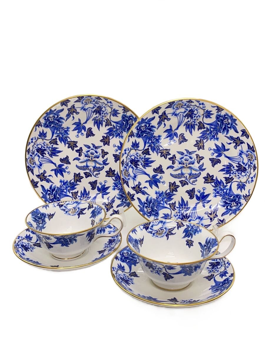 WEDGWOOD◆hibiscus/カップ&ソーサー/2点セット/ブルー/ハイビスカス/ペア/プレート