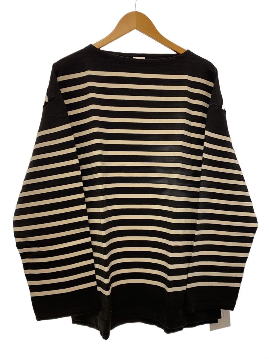 BLURHMS◆Basque Shirt/カットソー/3/コットン/BLK/ボーダー/bROOTS22S12
