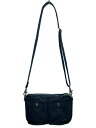 【中古】PORTER◆ショルダーバッグ/BLK/ボタン剥がれ有/ロゴタグほつれ有【バッグ】