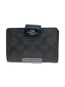 【中古】COACH◆ミディアムコーナージップウォレット/2つ折り財布/PVC/BRW/総柄/レディース/使用感【服飾雑貨他】(4)