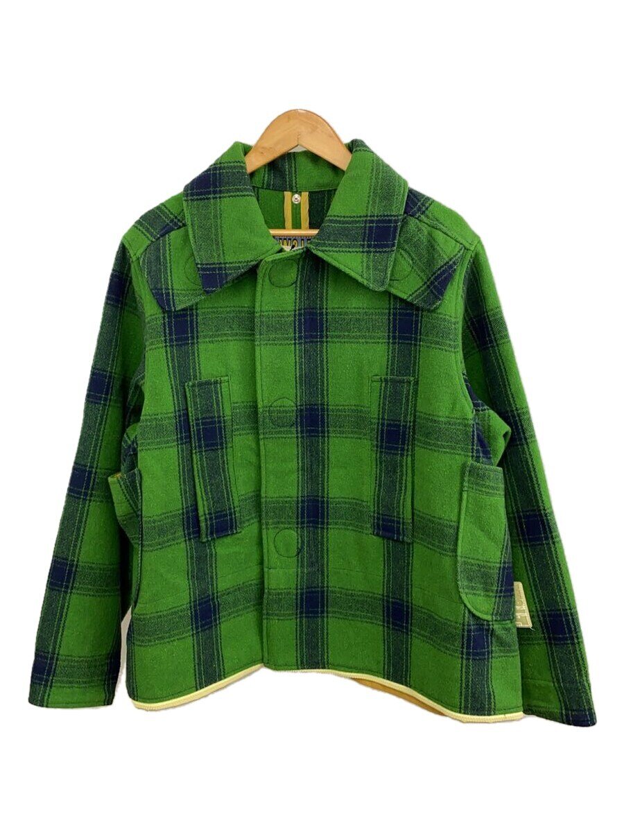 【中古】ジャケット/M/ウール/GRN/チェック/357-59018/【メンズウェア】