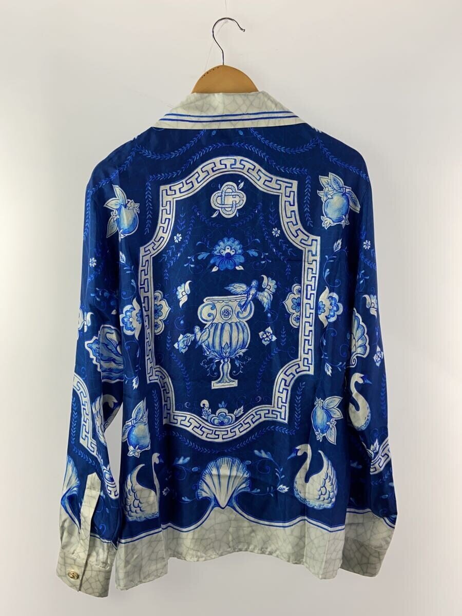 【中古】CASABLANCA◆Blue Patterned Shirt/S/シルク/BLU/MF22-SH-006-01【メンズウェア】