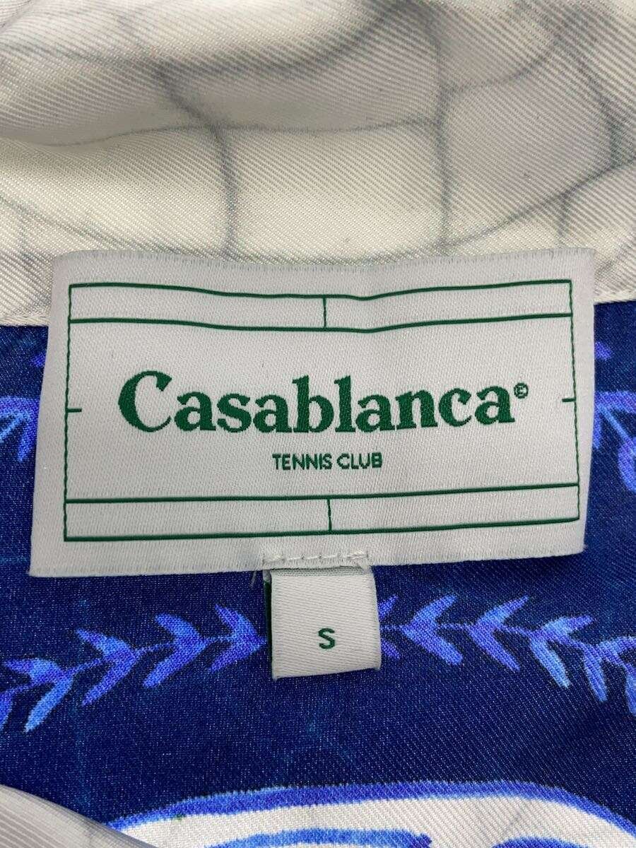 【中古】CASABLANCA◆Blue Patterned Shirt/S/シルク/BLU/MF22-SH-006-01【メンズウェア】
