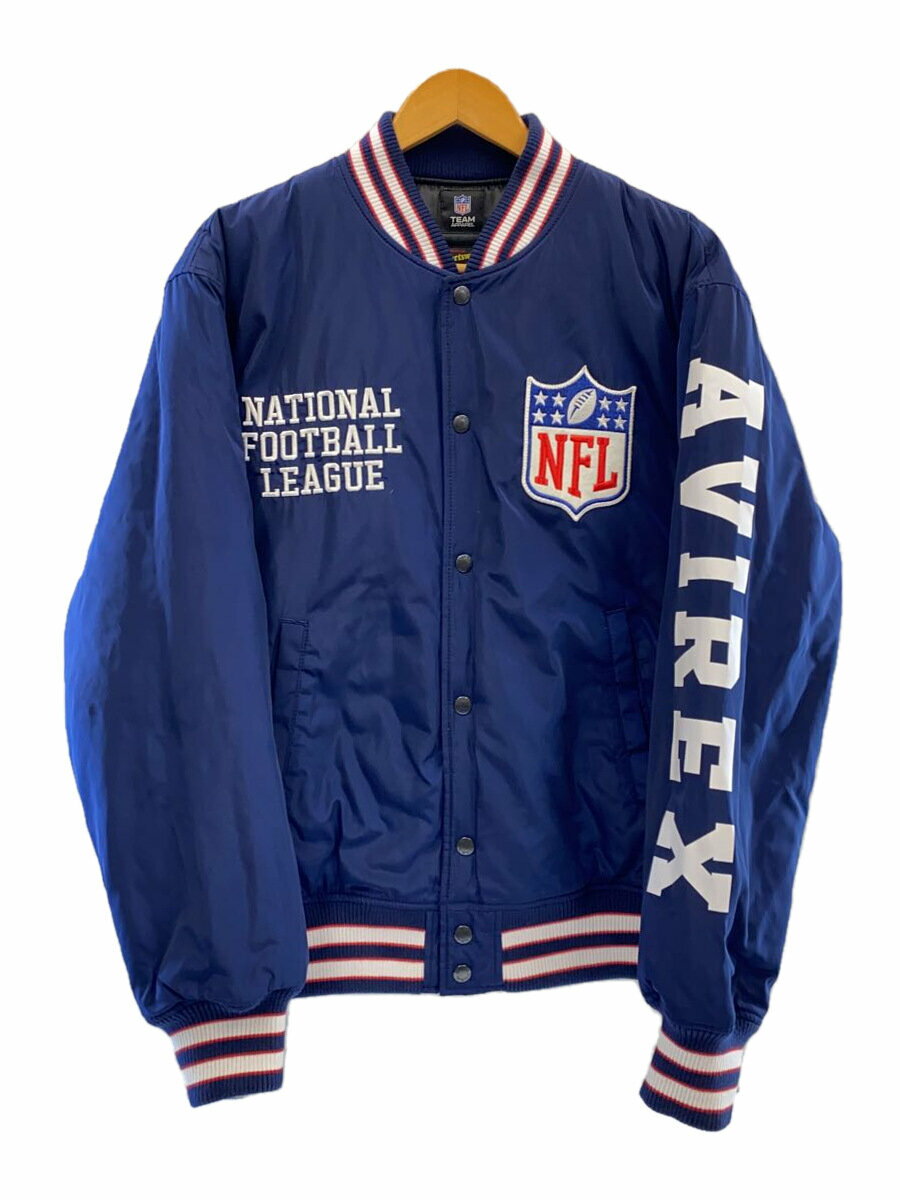 【中古】AVIREX◆STADIUM JUMPER NFL/スタジャン/L/ポリエステル/NVY/6192180【メンズウェア】