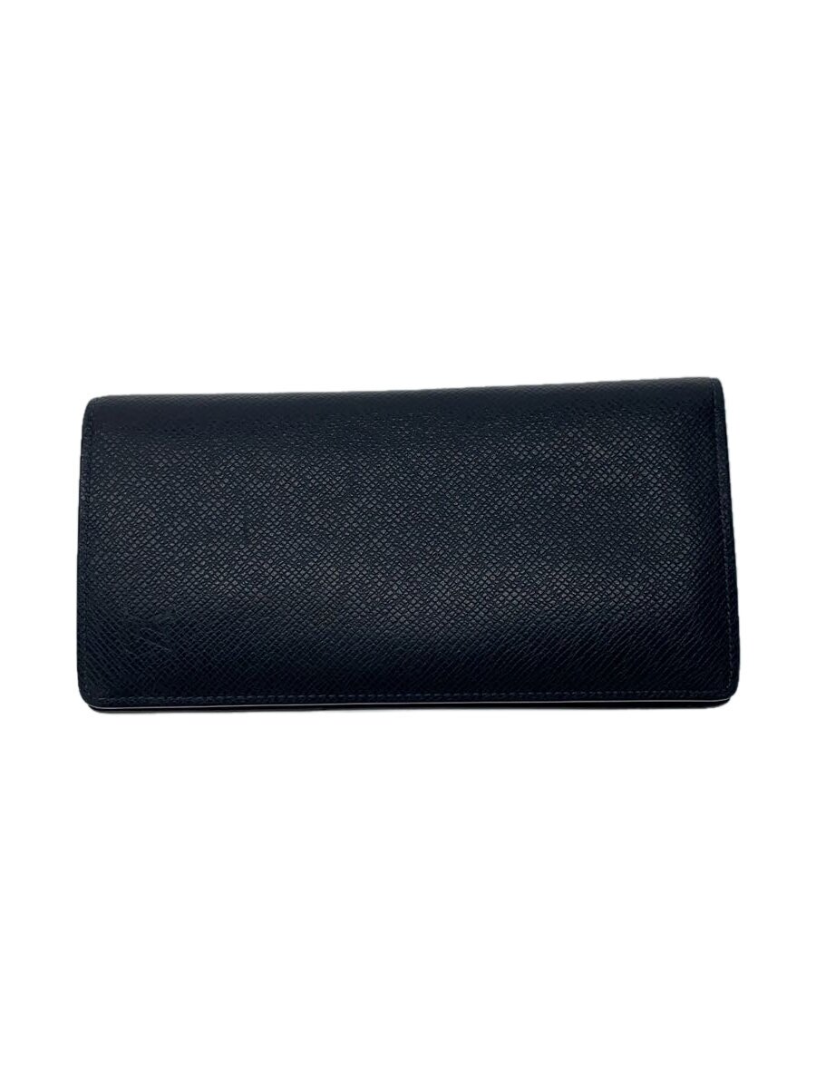 【中古】LOUIS VUITTON◆ポルト・フォイユ・ブラザ_タイガ/牛革/BLK/無地/メンズ【服飾雑貨他】の楽天市場商品画像