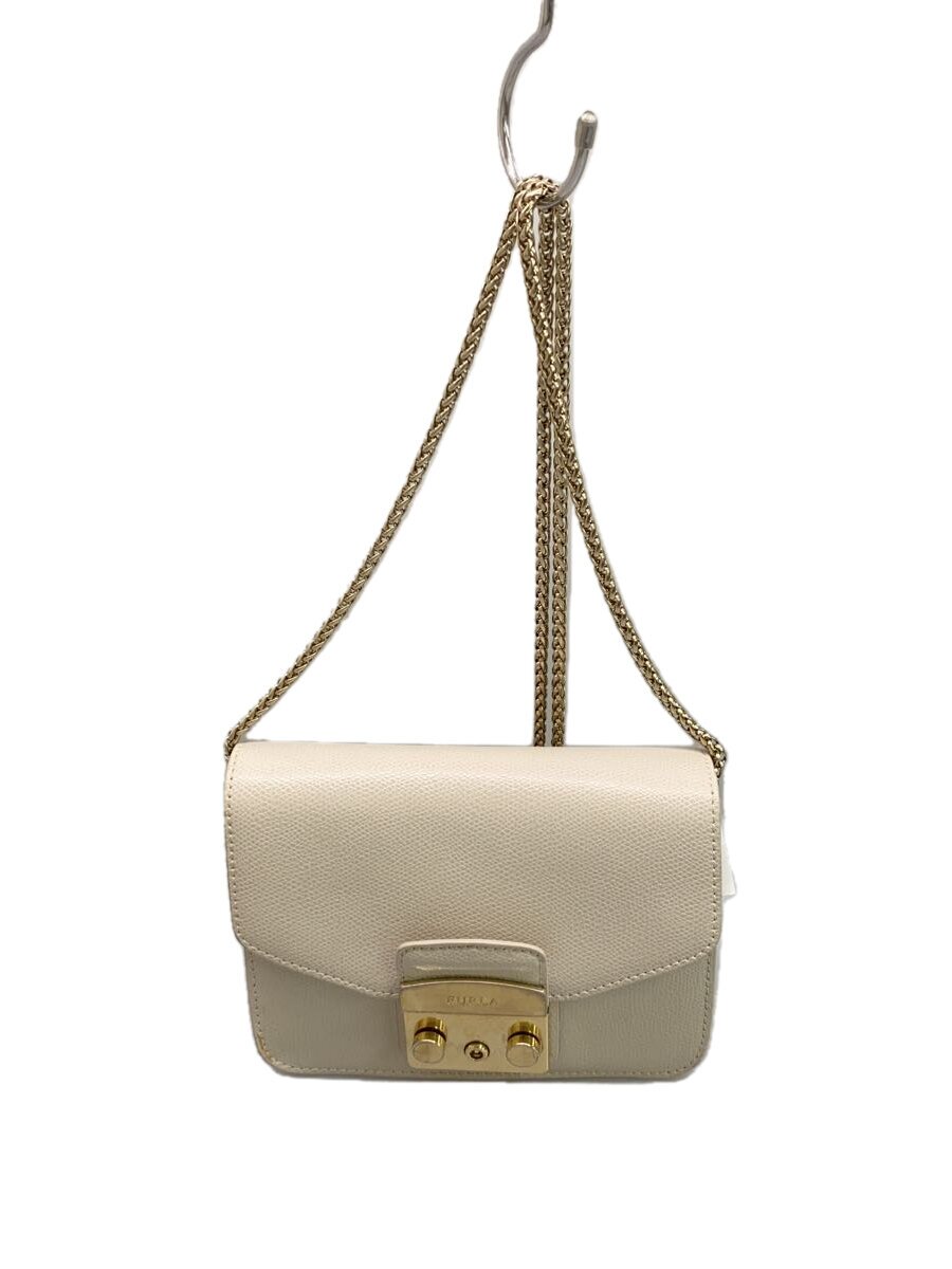 【中古】FURLA◆ショルダーバッグ/--/WHT/無地/272115【バッグ】