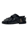 【中古】BOTTEGA VENETA◆サンダル/--/ブラック/レザー/--//【シューズ】