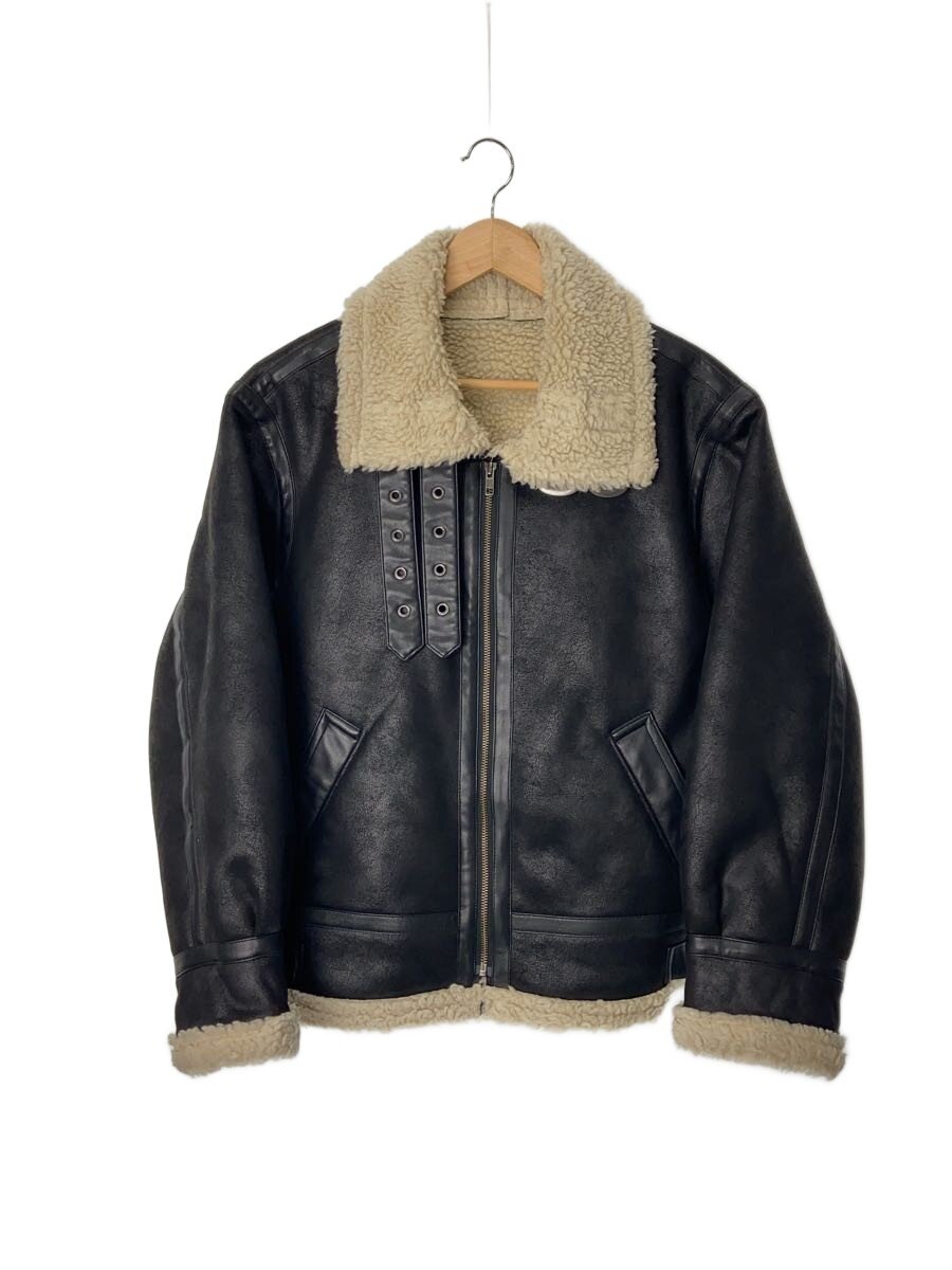 【中古】Ungrid◆ビッグシルエットフェイクムートンボアブルゾン/S/ポリエステル/BLK/112250209501-01【メンズウェア】
