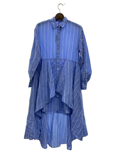 【中古】SNIDEL◆長袖ワンピース/0/レーヨン/BLU/ストライプ/SWFO232063【レディースウェア】 【中古】SNIDEL◆長袖ワンピース/0/レーヨン/BLU/ストライプ/SWFO232063【レディースウェア】