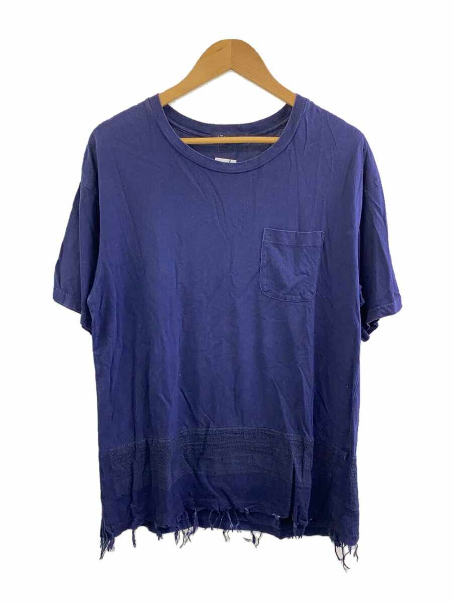 MM1リブコットンTシャツ(アプリケーション付き) John UNDERCOVER◇プリントTシャツ/-/コットン/NVY/無地/JUX9801-1