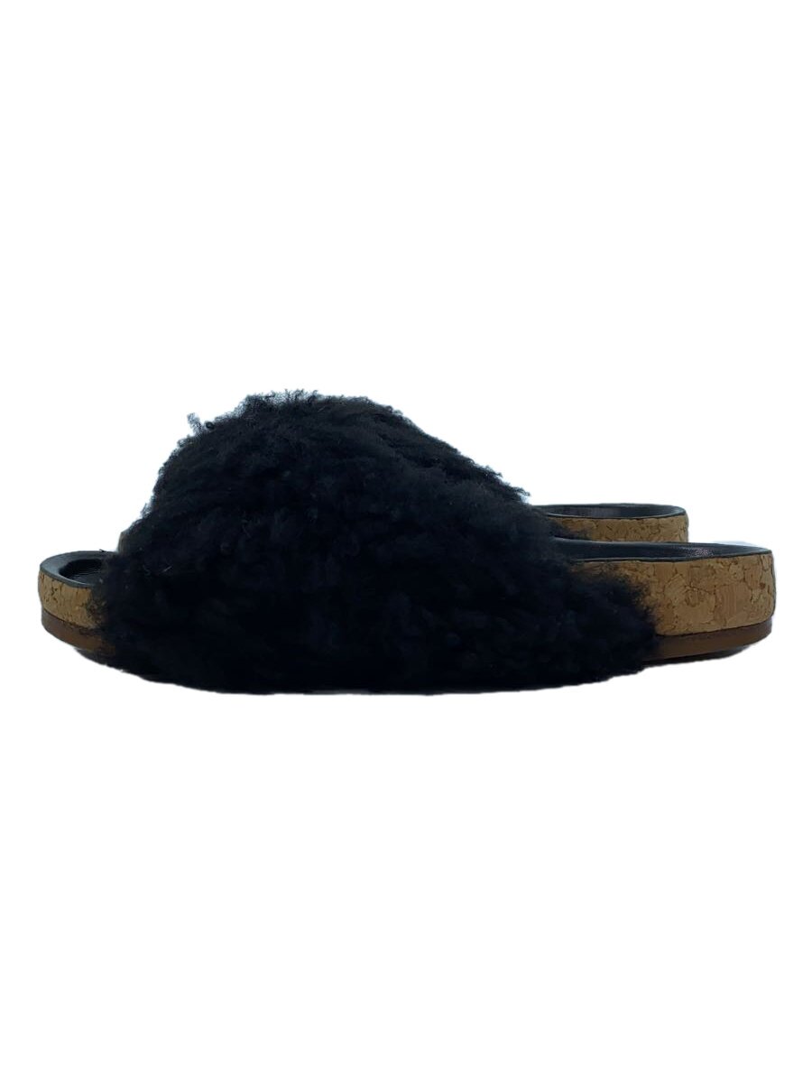 【中古】Chloe◆ファーサンダル/サンダル/36/BLK【シューズ】